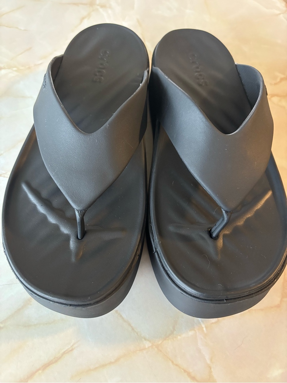 CROCS Black Platform Flip Sandals
